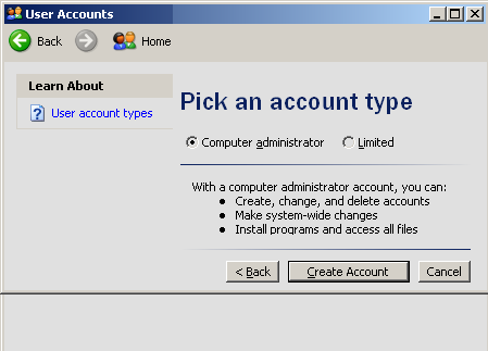 account type